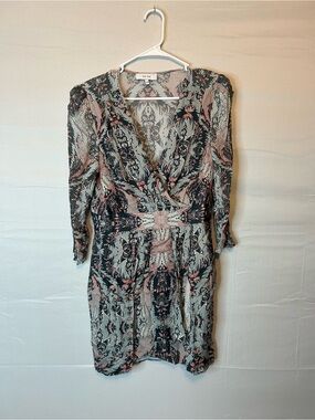 Reiss Mini Dress Women's Size 8 Multicolor Viscose Lacey Paisley Print 41
